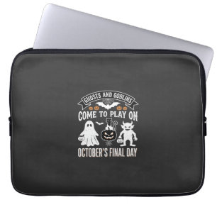 Housse Pour Ordinateur Portable Fantômes et Gobelins Halloween Octobre Dernier Jou