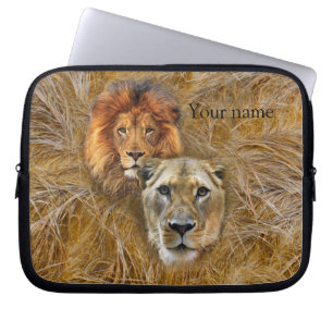 Housse Pour Ordinateur Portable Faune - Lion & Lionne