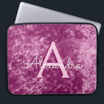 Housse Pour Ordinateur Portable Faux Bourgogne Violet Velvet Motif Monogramme<br><div class="desc">Faux Burgundy violet Motif Monogram Coque Ordinateur portable. Ce coque peut être customisé pour inclure votre nom initial et prénom. Si vous souhaitez faire correspondre des articles,  veuillez contacter le concepteur.</div>