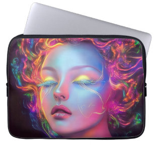 Housse Pour Ordinateur Portable Femme Alien aux cheveux cosmiques