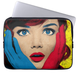 Housse Pour Ordinateur Portable Femme surprise dans l'art pop