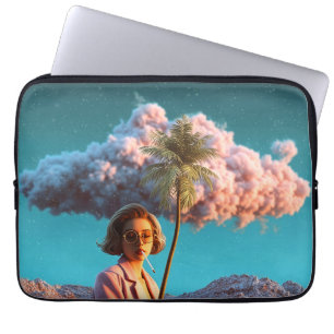 Housse Pour Ordinateur Portable Femme surréaliste avec palmier