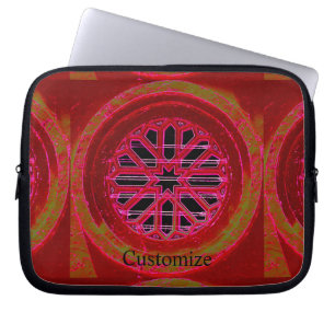 Housse Pour Ordinateur Portable Fenêtre médiévale rouge