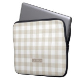 Housse Pour Ordinateur Portable Ferme Beige Buffalo Check Monogramme (devant gauche)