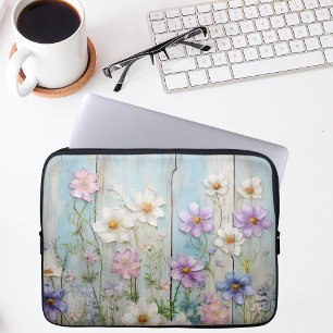 Housse Pour Ordinateur Portable Ferme Rustique Cottage Fleur de Campagne Florale
