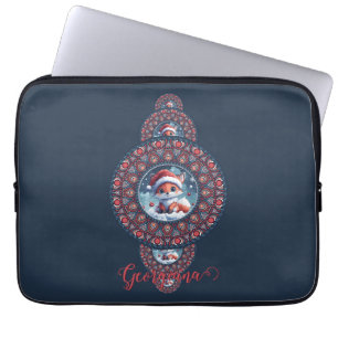 Housse Pour Ordinateur Portable Festif personnalisé Kawaii Fox Ornamental Mandala