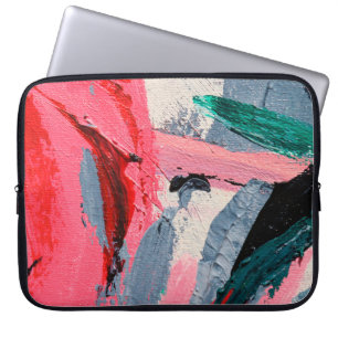 Housse Pour Ordinateur Portable Festival du printemps. Peinture à texture multicol