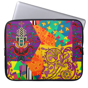 Housse Pour Ordinateur Portable Festivale patchwork en indien, turc, italien, por