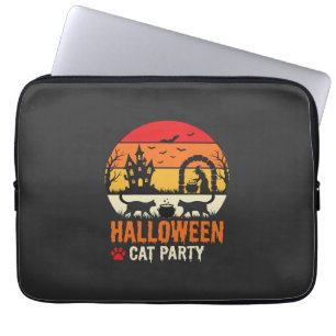 Housse Pour Ordinateur Portable Fête de chat d'Halloween Sorcière Chaudron Silhoue