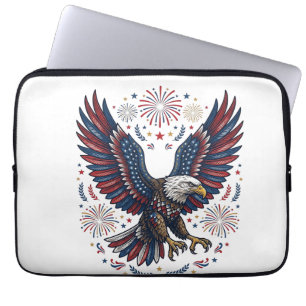 Housse Pour Ordinateur Portable Feu d'artifice aigle chauve patriotique vecteur vi