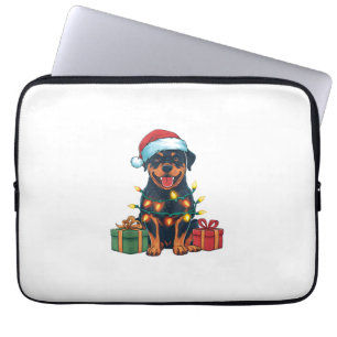 Housse Pour Ordinateur Portable Feu de Noël Feu de Noël Feu de Noël Rottweiler Chi