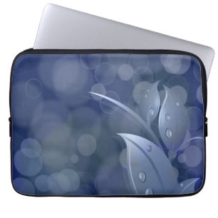 Housse Pour Ordinateur Portable Feuille de Blue Bokeh