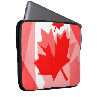 Housse Pour Ordinateur Portable Feuille d'érable rouge canadien de style superposé