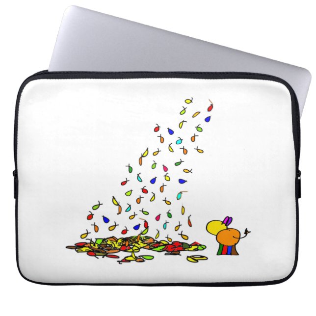 Housse Pour Ordinateur Portable feuille en baisse (Devant)