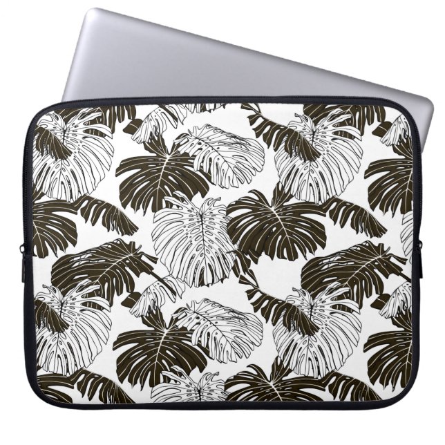Housse Pour Ordinateur Portable Feuille Monstera motif continu (Devant)