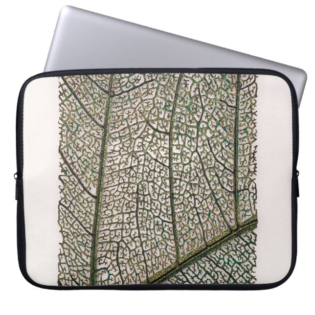 Housse Pour Ordinateur Portable Feuille verte (Devant)