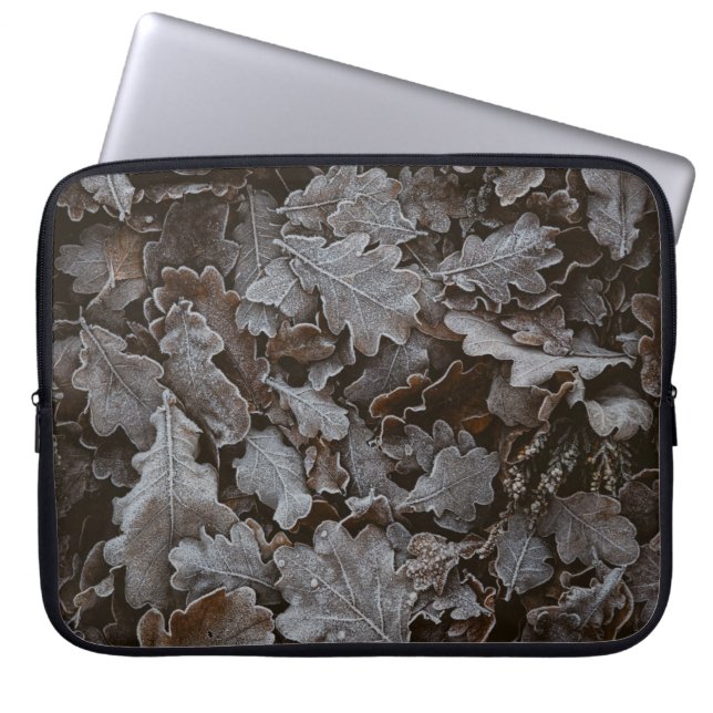 Housse Pour Ordinateur Portable feuilles Brown (Devant)