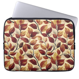 Housse Pour Ordinateur Portable Feuilles d'automne beige Brown et élégant