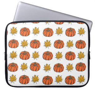 Housse Pour Ordinateur Portable Feuilles d'automne : Motif Citrouille à main