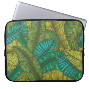Housse Pour Ordinateur Portable Feuilles de bananes : Botanique Vintage à main