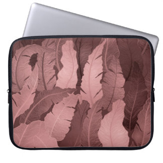 Housse Pour Ordinateur Portable Feuilles de bananes d'or rose : luxe
