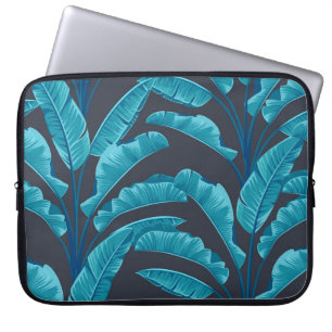 Housse Pour Ordinateur Portable Feuilles de bananes : Motif tropical Vintage.