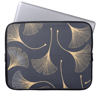 Housse Pour Ordinateur Portable Feuilles de Ginkgo modèle floral sans joint