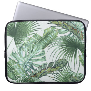 Housse Pour Ordinateur Portable Feuilles de palmiers tropicaux, monstère, feuille