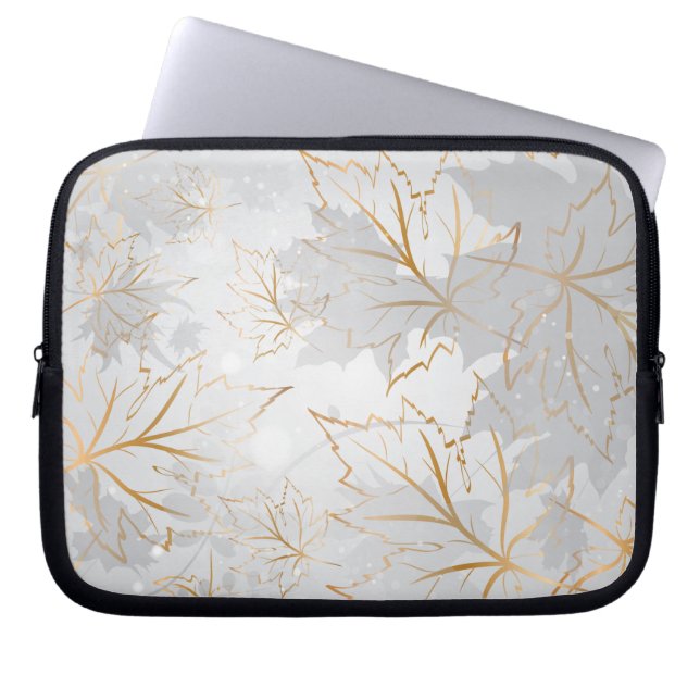Housse Pour Ordinateur Portable Feuilles Dorées 3 (Devant)