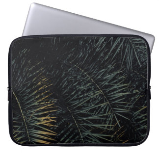 HOUSSE POUR ORDINATEUR PORTABLE FEUILLES PLANTES BROWN ET VERTS
