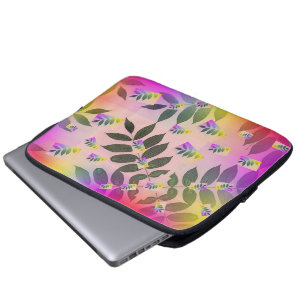 HOUSSE POUR ORDINATEUR PORTABLE FEUILLES RAINBOW