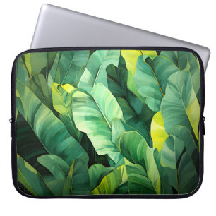 Housse Pour Ordinateur Portable Feuilles tropicales, botanique abstraite, jungle,