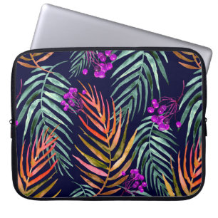 Housse Pour Ordinateur Portable Feuilles tropicaux. Aquarelle feuilles d'un arbre,