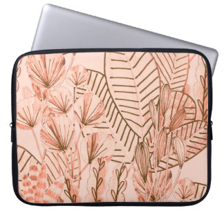 Housse Pour Ordinateur Portable Feuilles tropicaux : Motif créatif à main.