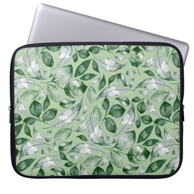 Housse Pour Ordinateur Portable Feuilles verts (Devant)