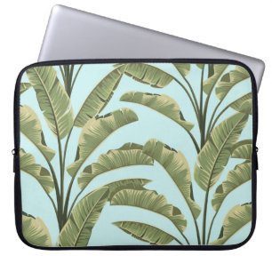 Housse Pour Ordinateur Portable Feuilles vintages de bananes : Tropical Sans Seaml