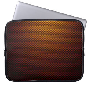 Housse Pour Ordinateur Portable Fibre de carbone noir jaune rouille