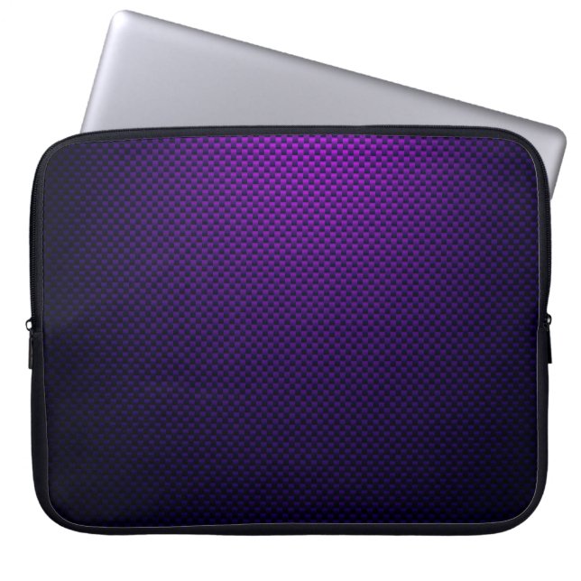 Housse Pour Ordinateur Portable Fibre de carbone noir violet bleu (Devant)