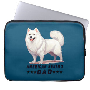 Housse Pour Ordinateur Portable Fier Américain Eskimo Papa Amoureux des chiens