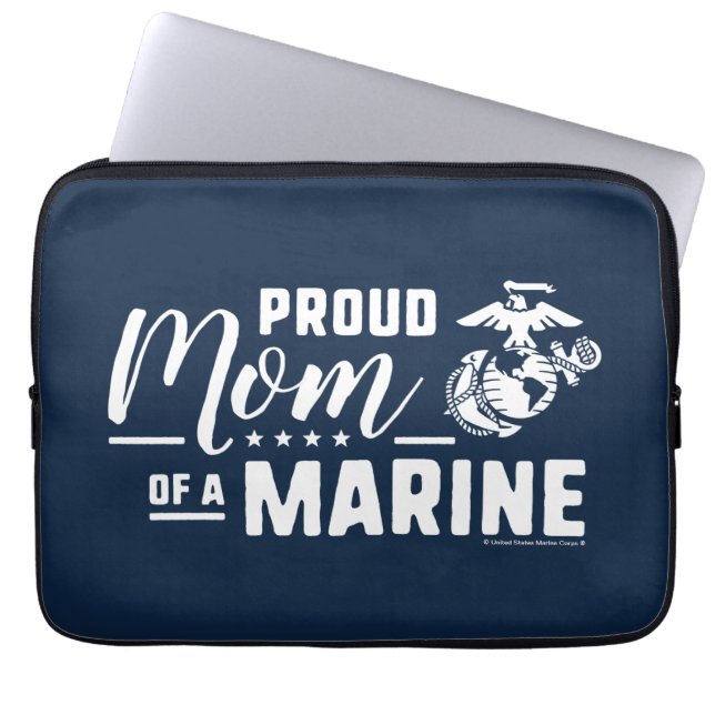 Housse Pour Ordinateur Portable Fier maman d'une Marine - Blanc (Devant)