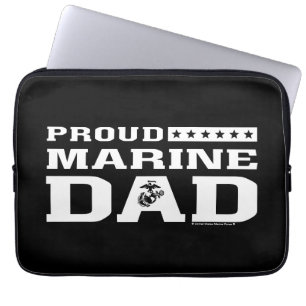 Housse Pour Ordinateur Portable Fier Marine Papa - Blanc