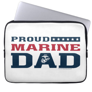 Housse Pour Ordinateur Portable Fier Marine Papa - Couleur