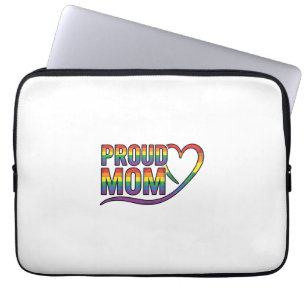 Housse Pour Ordinateur Portable Fière Maman Cœur Arc-en-ciel Dessin de Gravure Vin