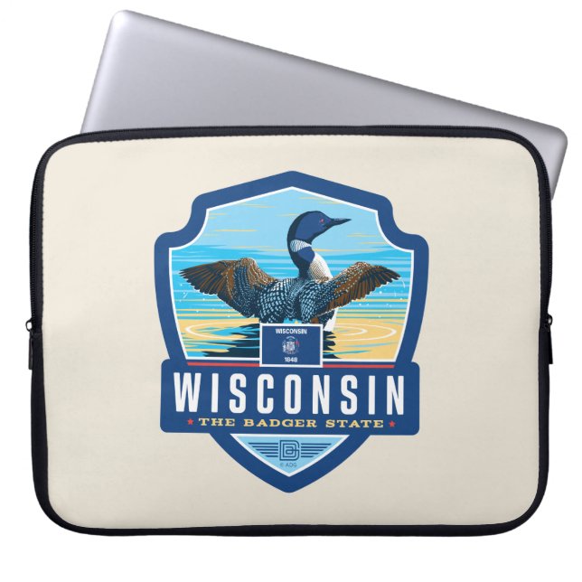 Housse Pour Ordinateur Portable Fierté de l'État | Wisconsin (Devant)