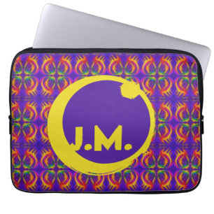 Housse Pour Ordinateur Portable Fiery Tribal et vos initiales Logo Eclipse