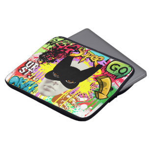 Housse Pour Ordinateur Portable Figure anonyme visage Masque noir Urbain vibrant