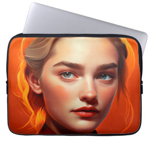 Housse Pour Ordinateur Portable Fille aux yeux bleus