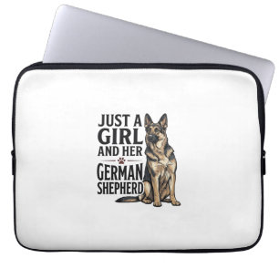 Housse Pour Ordinateur Portable Fille Berger Allemand Gravure Vintage Amoureux des