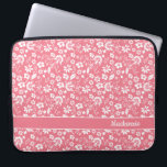 Housse Pour Ordinateur Portable Fille Blush rose Fleurs tropicales Monogramme<br><div class="desc">Fille Blush Pink Tropical Flowers Monogramme Portable Sleeve. Facile à customiser avec du texte,  des polices et des couleurs. Créé par le designer pro Zazzle BK Thompson exclusivement pour Cedar et String; veuillez nous contacter si vous avez besoin d'aide pour le design.</div>