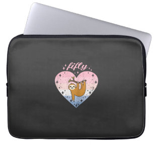 Housse Pour Ordinateur Portable Fille de 50 ans anniversaire mignonne paresseux 50
